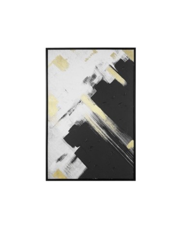 Toile imprimée art abstrait noir et blanc 63 x 93 cm