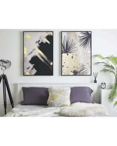 Toile imprimée art abstrait noir et blanc 63 x 93 cm