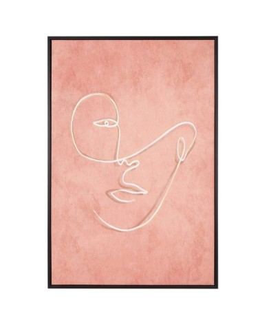 Toile imprimée rose visage avec cadre 63 x 93 cm