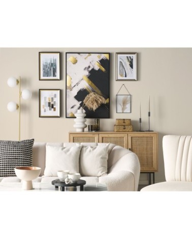 Tableau décoratif bleu et gris motif ville 30 x 40 cm