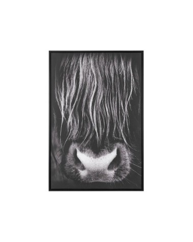Toile imprimée vache noire et blanche 63 x 93 cm