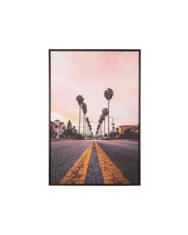 Toile imprimée multicolore rue américaine 63 x 93 cm