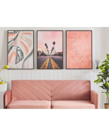 Toile imprimée multicolore rue américaine 63 x 93 cm