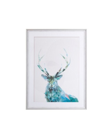 Tableau décoratif cerf bleu 60 x 80 cm