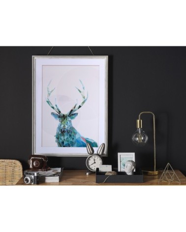 Tableau décoratif cerf bleu 60 x 80 cm