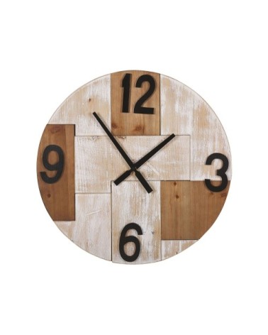 Horloge Murale ø 60 cm effet bois clair