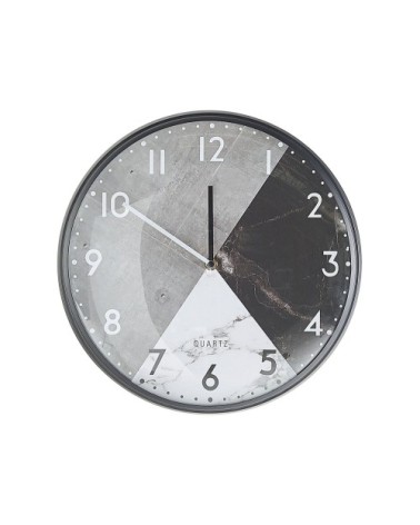 Horloge murale effet marbre gris et noir ø 33 cm