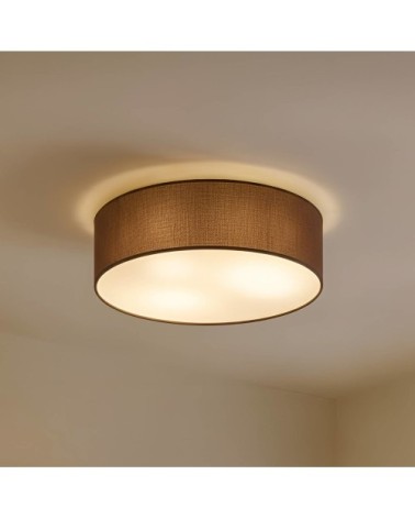 Plafonnier tissu en textile marron