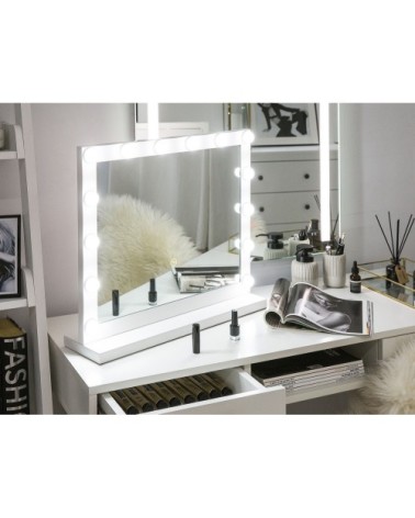 Miroir de table en métal blanc 50x60