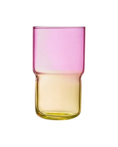 6 verres à eau jaune/rose 32 cl