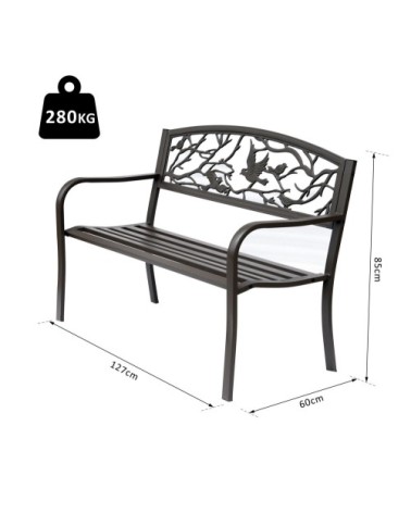 Banc 3 places de jardin style rural chic