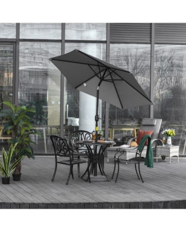 Parasol hexagonal inclinable gris