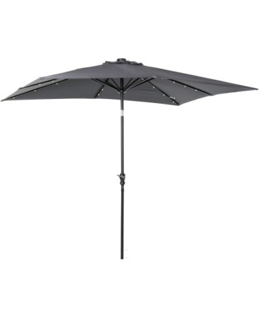 Parasol lumineux rectangulaire inclinable gris