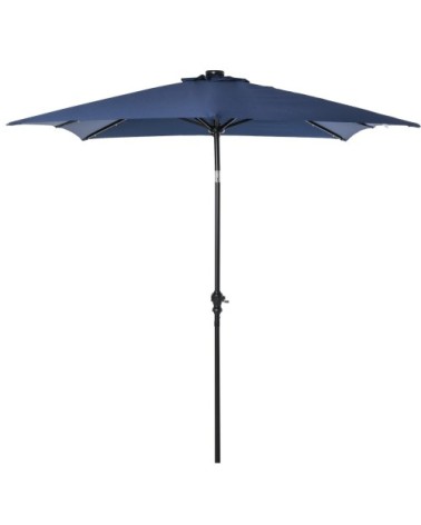 Parasol lumineux rectangulaire inclinable bleu