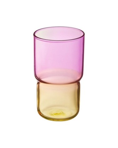 6 verres à eau jaune/rose 32 cl
