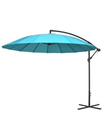 Parasol déporté rond inclinable vert