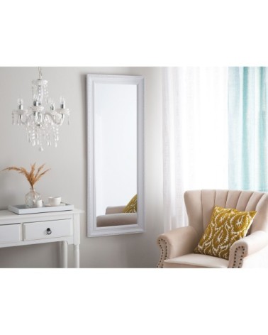 Miroir en matériaux synthétiques blanc 130x50