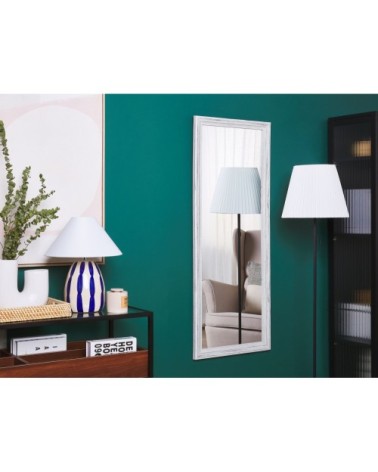 Miroir en matériaux synthétiques blanc 130x50