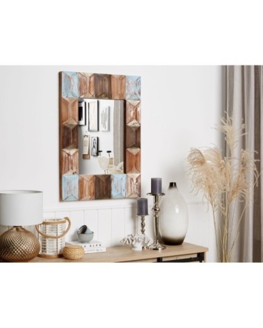 Miroir en bois solide bois foncé 90x63