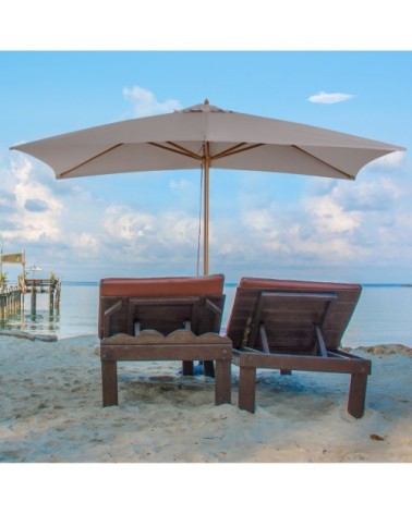 Parasol droit rectangulaire gris