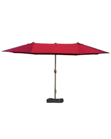 Parasol de jardin XXL pied contrepoids inclus acier polyester bordeaux