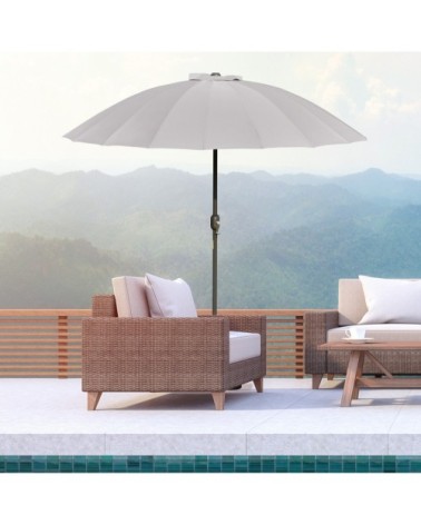 Parasol inclinable rond gris