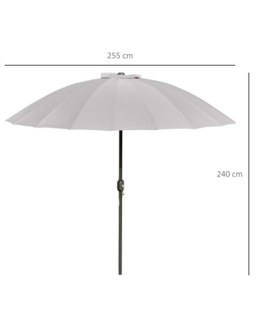 Parasol inclinable rond gris