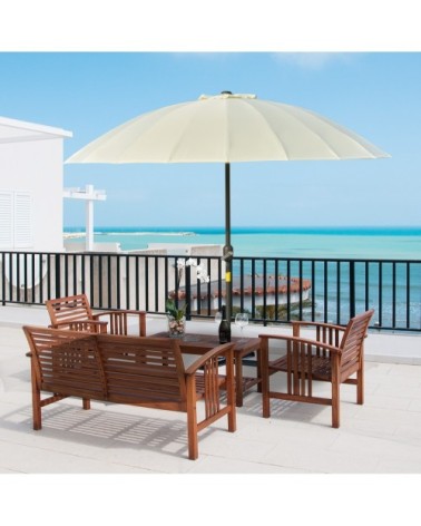 Parasol inclinable rond beige