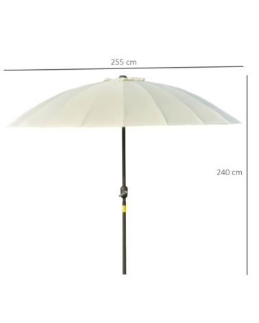 Parasol inclinable rond beige