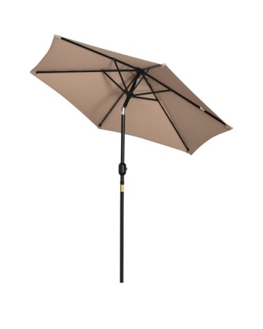 Parasol hexagonal inclinable beige