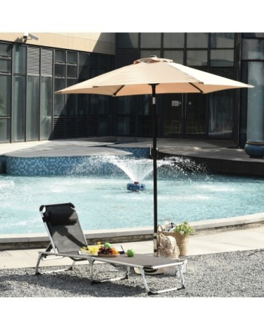 Parasol hexagonal inclinable beige