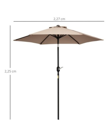 Parasol hexagonal inclinable beige