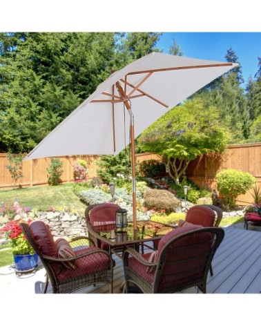 Parasol rectangulaire inclinable crème