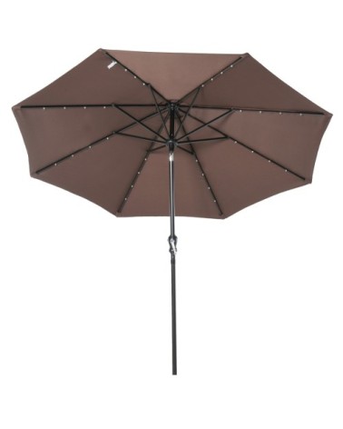 Parasol lumineux octogonal inclinable chocolat