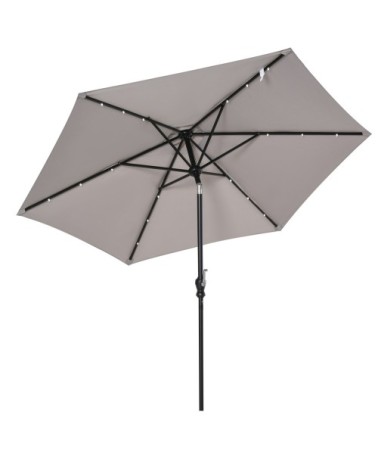 Parasol lumineux hexagonal inclinable parasol LED gris