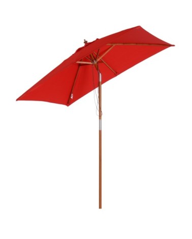 Parasol rectangulaire inclinable rouge