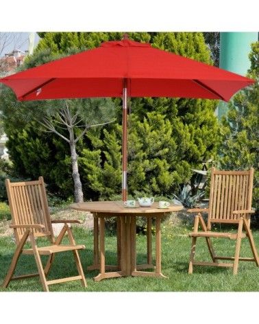 Parasol rectangulaire inclinable rouge