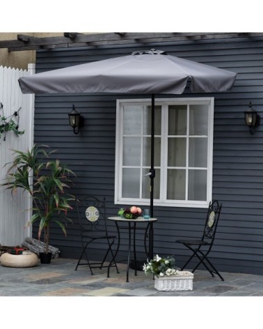 Demi parasol - parasol de balcon gris