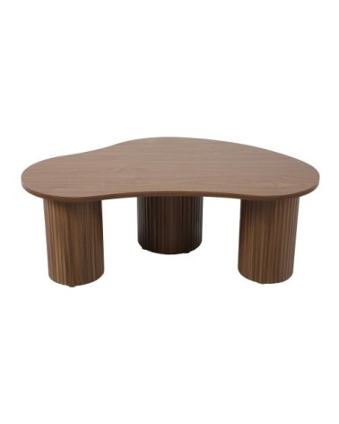 Table basse en mdf décor mélaminé bois foncé