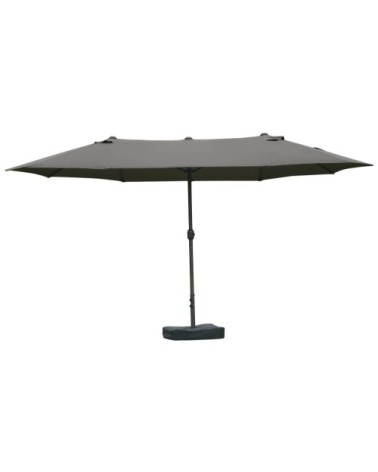 Parasol de jardin XXL pied contrepoids inclus acier polyester gris