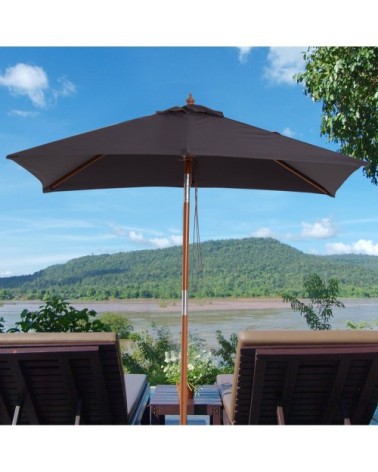 Parasol rectangulaire inclinable gris foncé