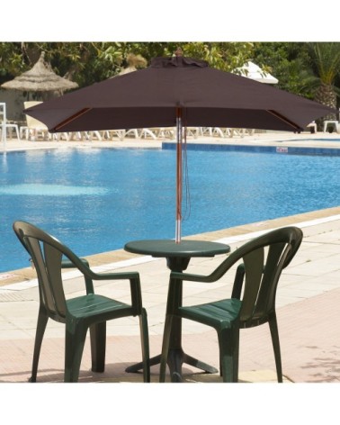 Parasol rectangulaire inclinable chocolat