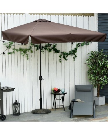 Demi parasol - parasol de balcon chocolat