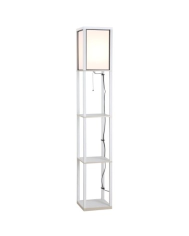 Lampadaire étagère H160 cm 3 étagères 4 niveaux blanc