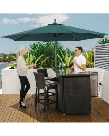 Parasol déporté octogonal inclinable vert