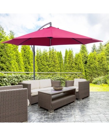 Parasol déporté octogonal rouge