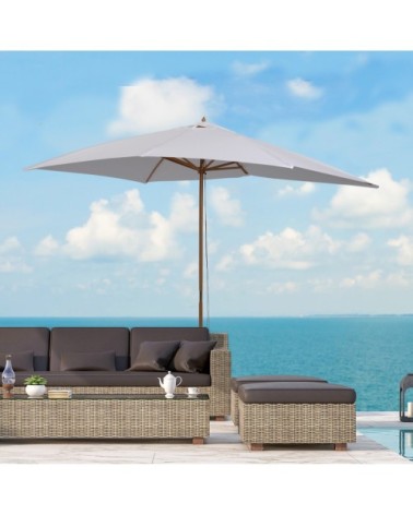 Parasol droit rectangulaire blanc