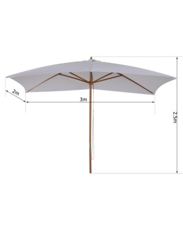 Parasol droit rectangulaire blanc