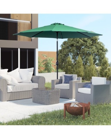 Parasol en aluminium rond inclinable vert