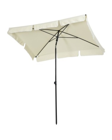 Parasol rectangulaire inclinable beige clair